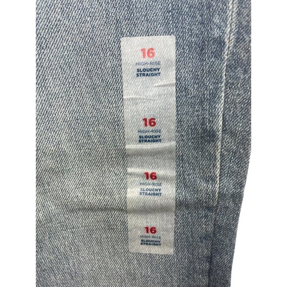 Old Navy NWT Slouchy Straight High Rise Jeans Kids Size 16 - Picture 3 of 8